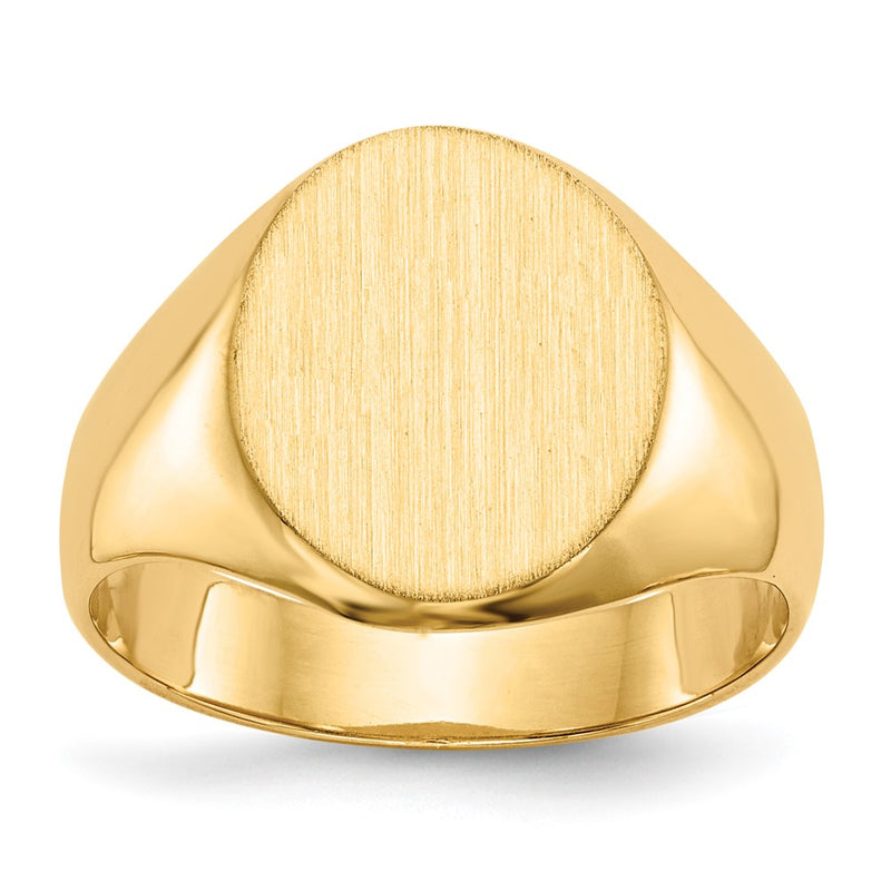 14K Yellow Gold 12.5x11.0mm Closed Back Signet Ring