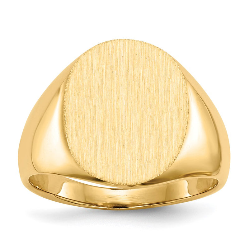 14K Yellow Gold 16.0x13.0mm Closed Back Signet Ring