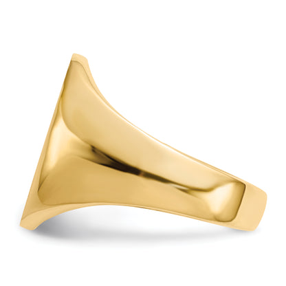 10K Yellow Gold 10Ky 18.0X14.0mm Closed Back Men'S Signet Ring