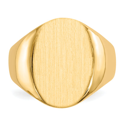 10K Yellow Gold 10Ky 18.0X14.0mm Closed Back Men'S Signet Ring