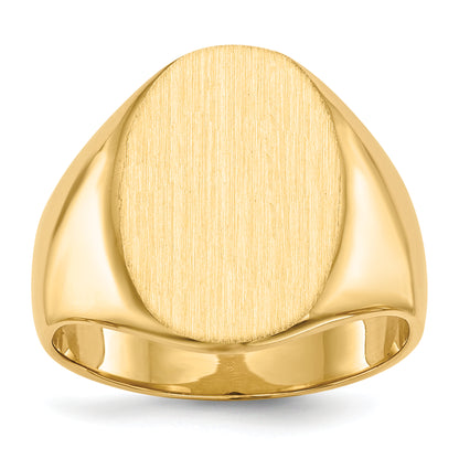 10K Yellow Gold 10Ky 18.0X14.0mm Closed Back Men'S Signet Ring