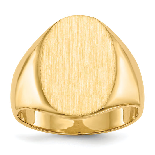 10K Yellow Gold 10Ky 18.0X14.0mm Closed Back Men'S Signet Ring
