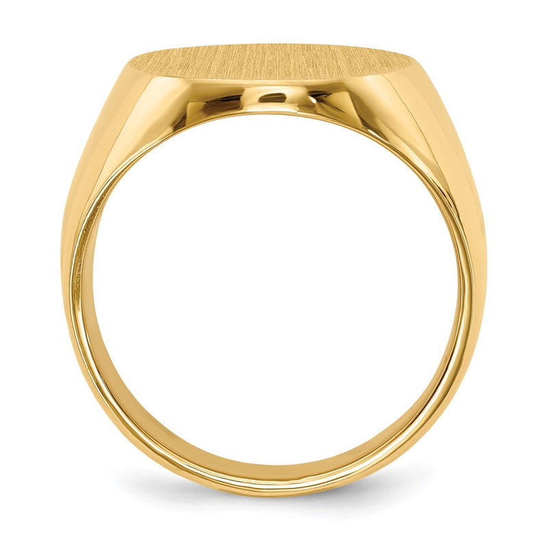 14K Yellow Gold 15.5x19.0mm Closed Back Mens Signet Ring