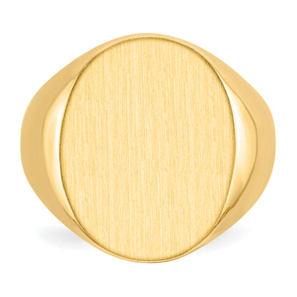10K Yellow Gold 15.5X19.0mm Closed Back Mens Signet Ring