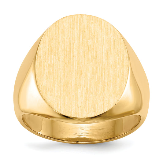 10K Yellow Gold 15.5X19.0mm Closed Back Mens Signet Ring