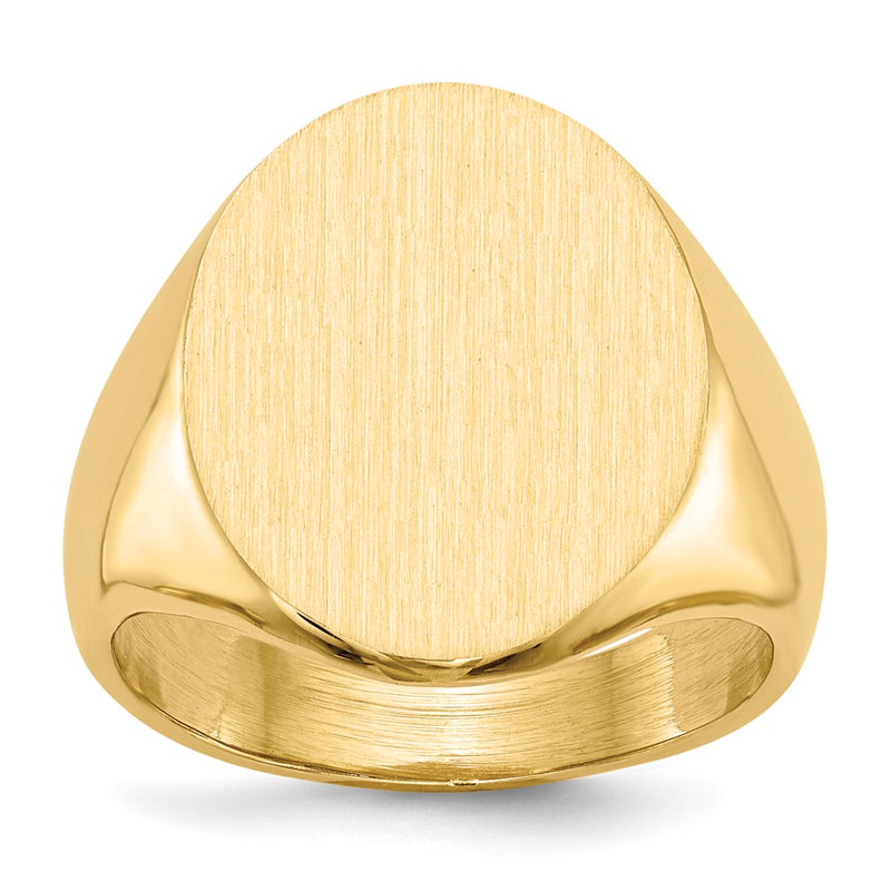 14K Yellow Gold 20.5x16.0mm Closed Back Mens Signet Ring