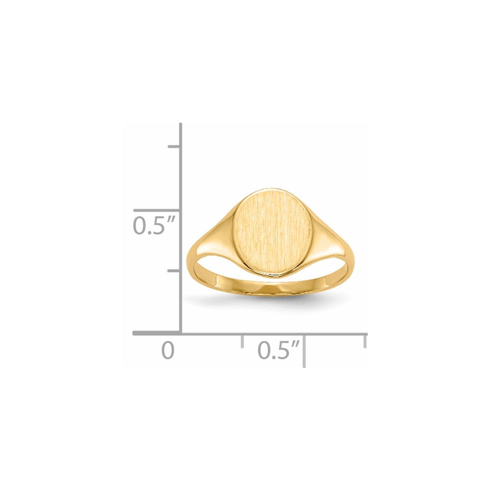 14K Yellow Gold 9.5 x 8.0mm Open Back Signet Ring