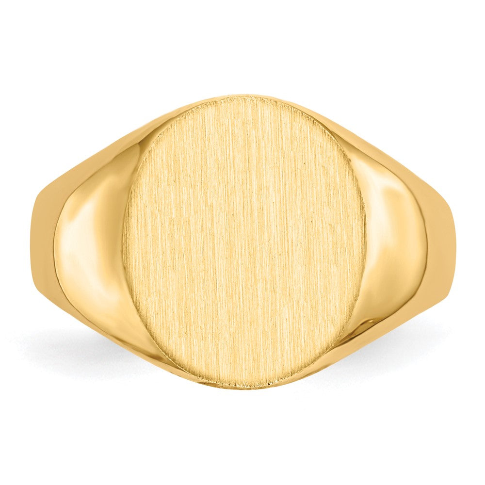 14K Yellow Gold 12.5x11.5mm Open Back Mens Signet Ring