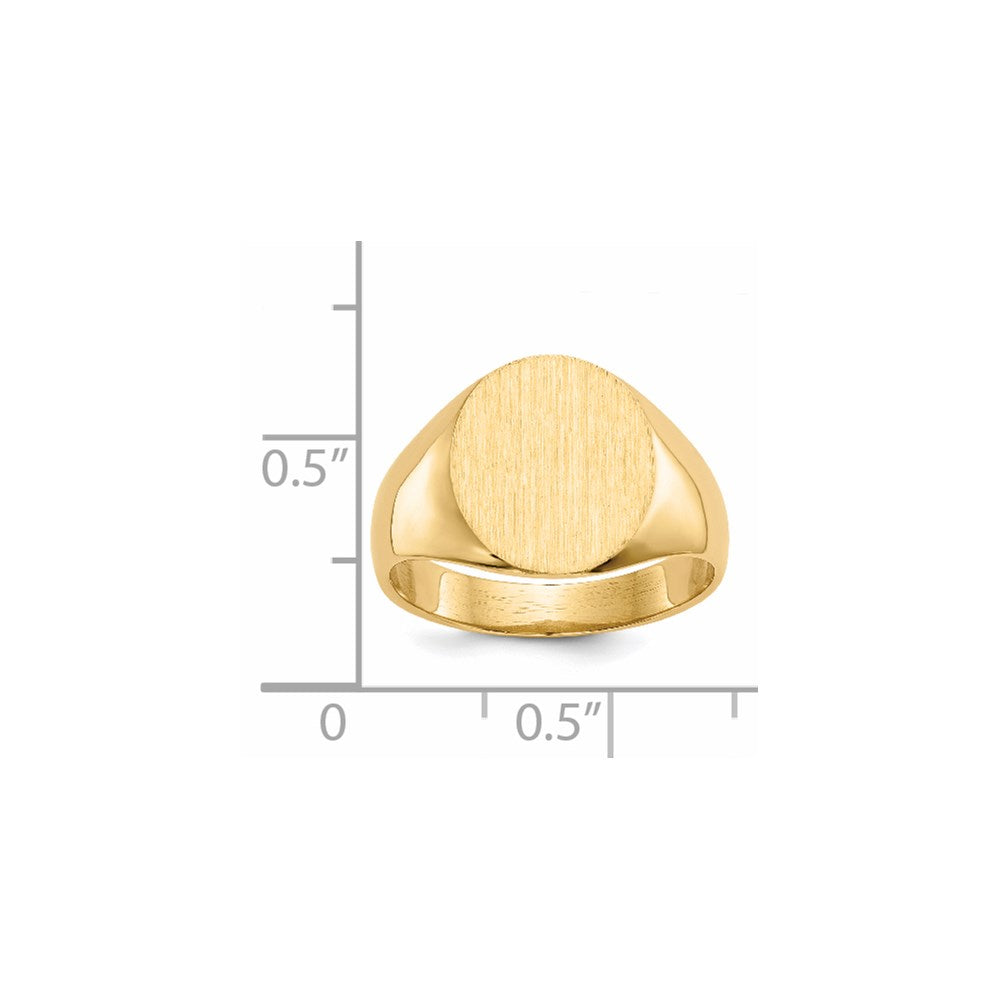 14K Yellow Gold 12.5x11.5mm Open Back Mens Signet Ring