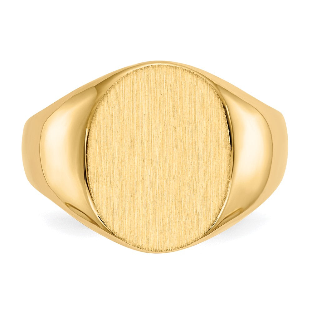 14K Yellow Gold 16.0x12.5mm Open Back Men's Signet Ring