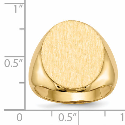 14K Yellow Gold 20.0x16.5mm Open Back Men's Signet Ring