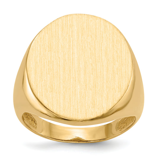10K Yellow Gold 22.0X18.0mm Open Back Men'S Signet Ring