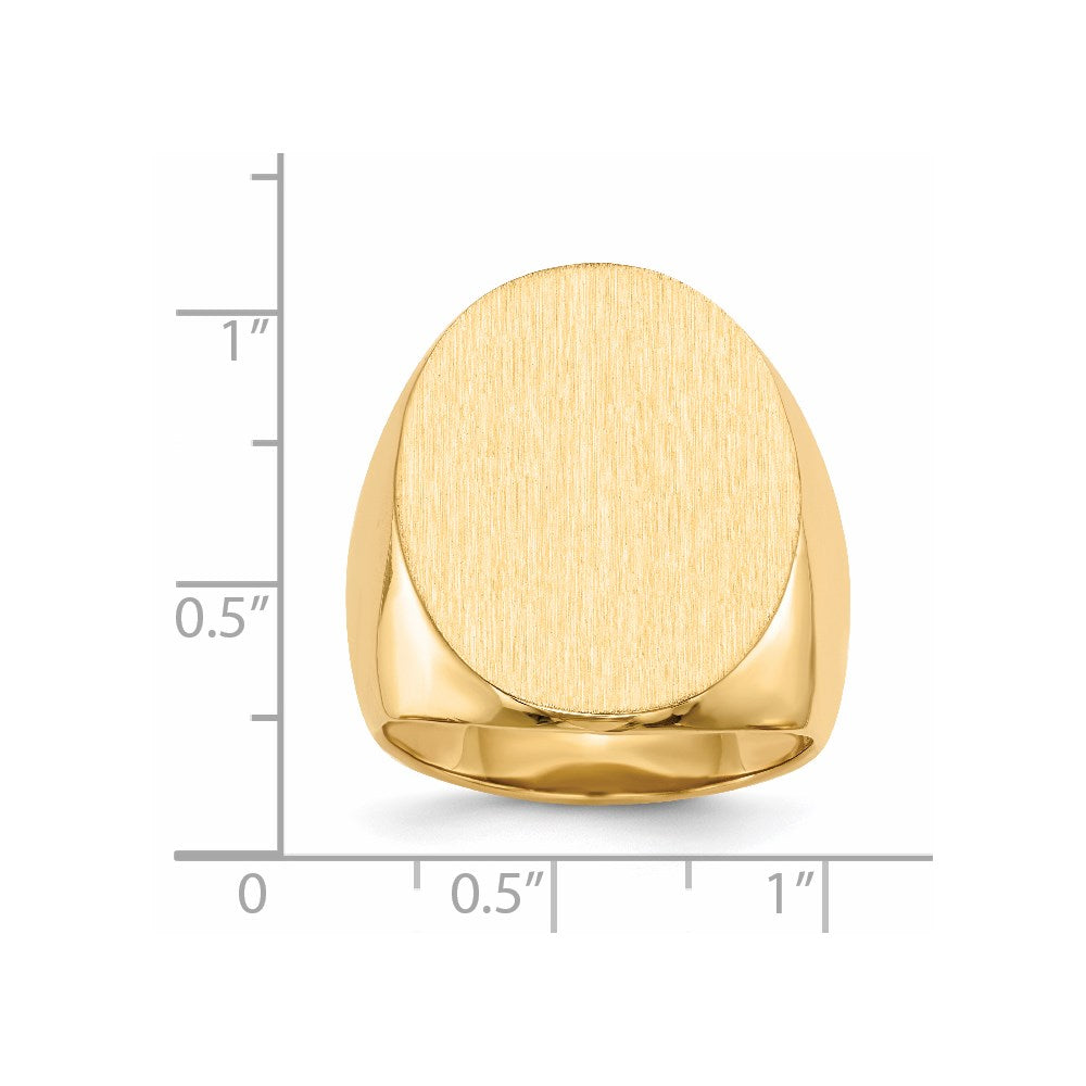14K Yellow Gold 26.5x19.0mm Open Back Mens Signet Ring
