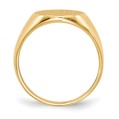 18k Yellow Gold 15.5x13.5mm Closed Back Men's Signet Ring