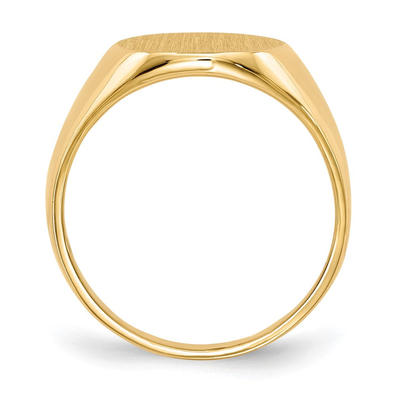 18k Yellow Gold 15.5x13.5mm Closed Back Men's Signet Ring