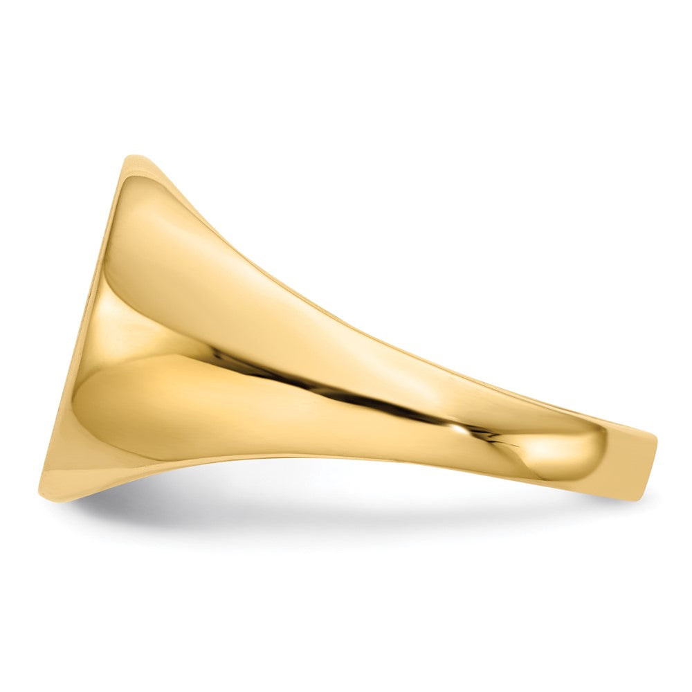 14K Yellow Gold 13x12mm Closed Back Mens Signet Ring