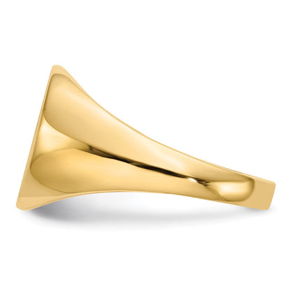 18k Yellow Gold 15.5x13.5mm Closed Back Men's Signet Ring