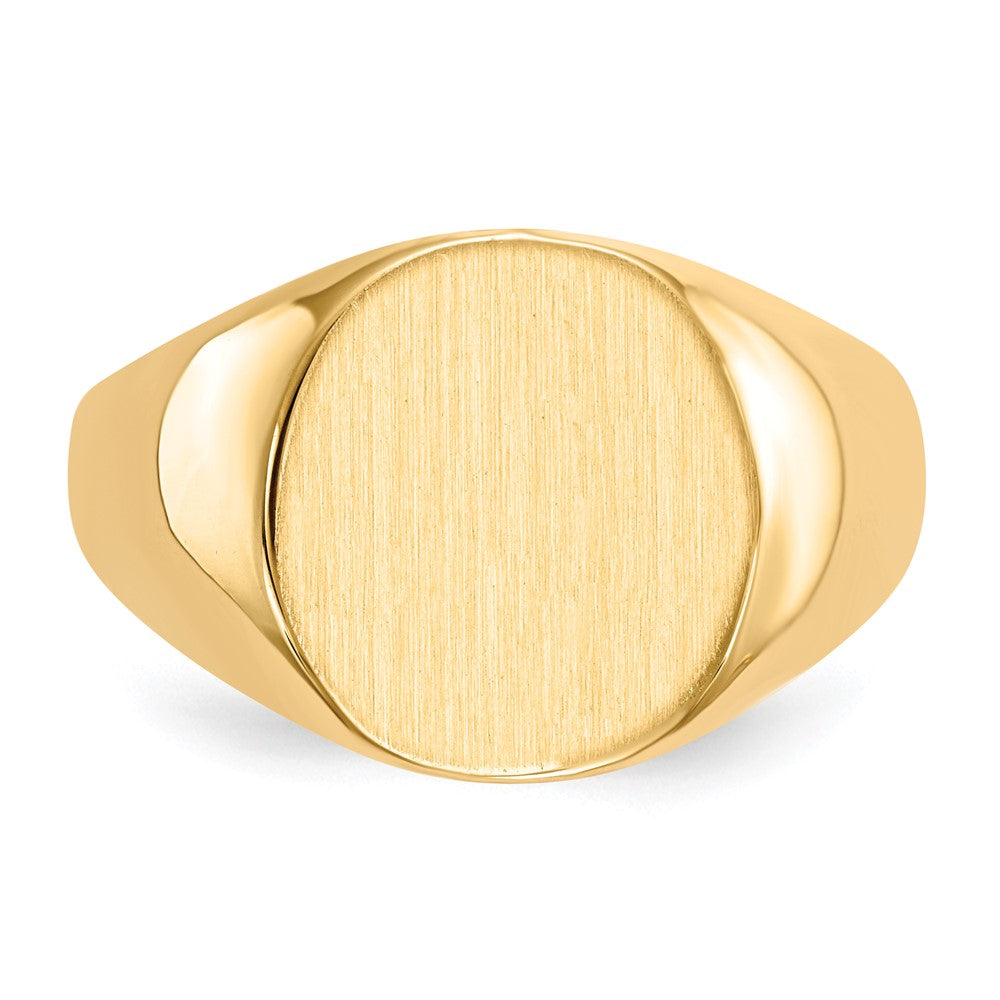 14K Yellow Gold 13x12mm Closed Back Mens Signet Ring