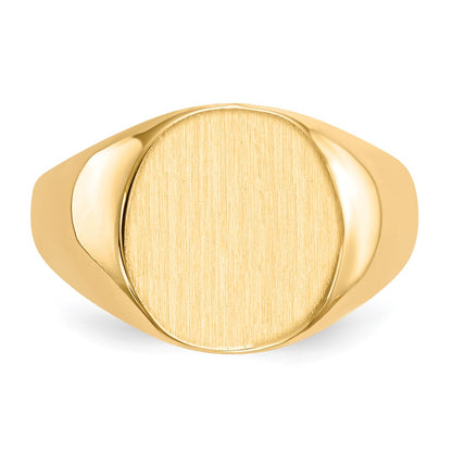 18k Yellow Gold 15.5x13.5mm Closed Back Men's Signet Ring