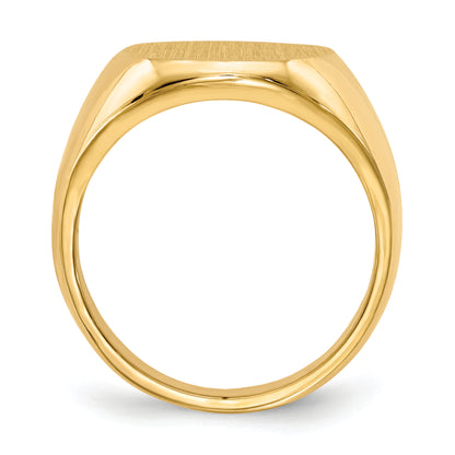 Sterling Silver Alloy W/ 10K Yellow Plating 17.5X14.5mm Closed Back Men'S Signet Ring