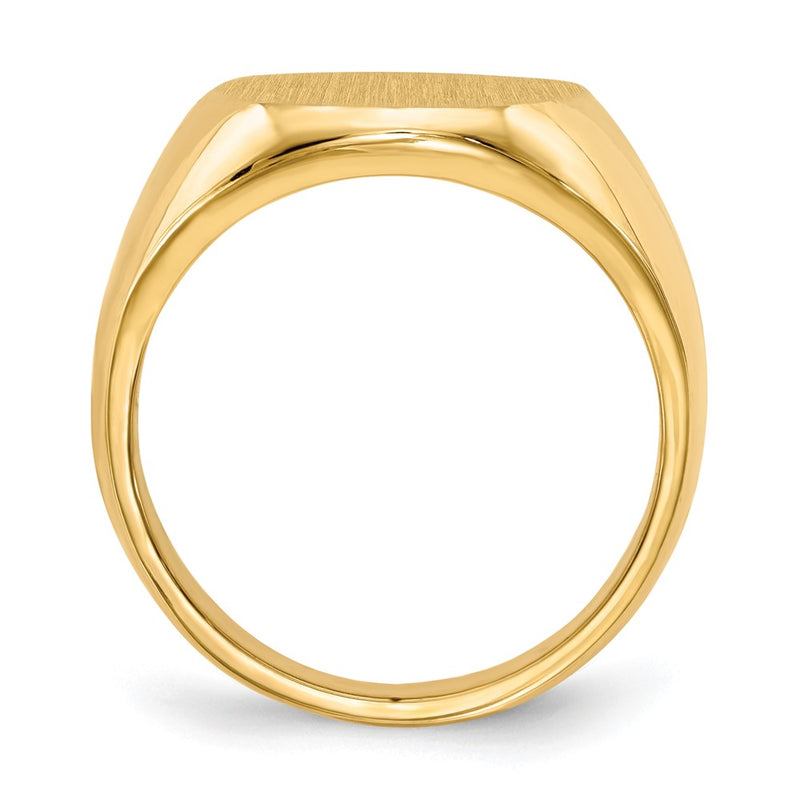 14K Yellow Gold 17.5x14.5mm Closed Back Men's Signet Ring