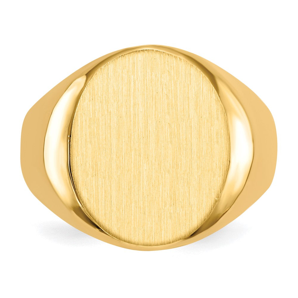 Sterling Silver Alloy W/ 10K Yellow Plating 17.5X14.5mm Closed Back Men'S Signet Ring