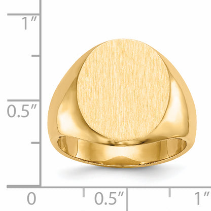 14K Yellow Gold 17.5x14.5mm Closed Back Men's Signet Ring