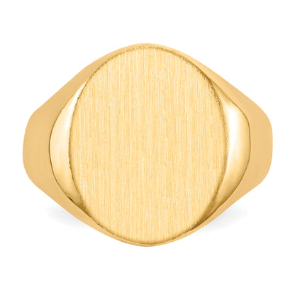 10K Yellow Gold 10Ky 17.5X14.0mm Closed Back Men'S Signet Ring
