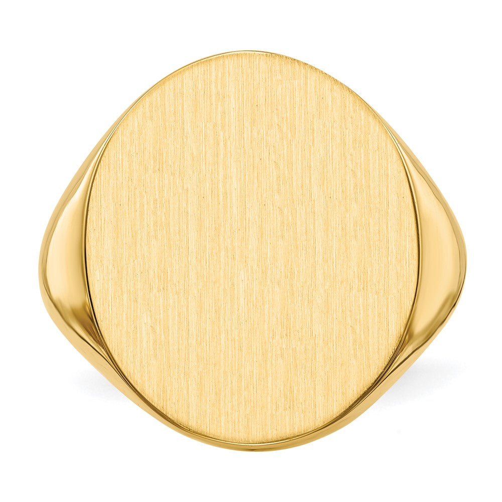 14K Yellow Gold 20.0x18.0mm Closed Back Men's Signet Ring