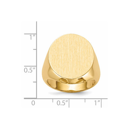 14K Yellow Gold 20.0x18.0mm Closed Back Men's Signet Ring