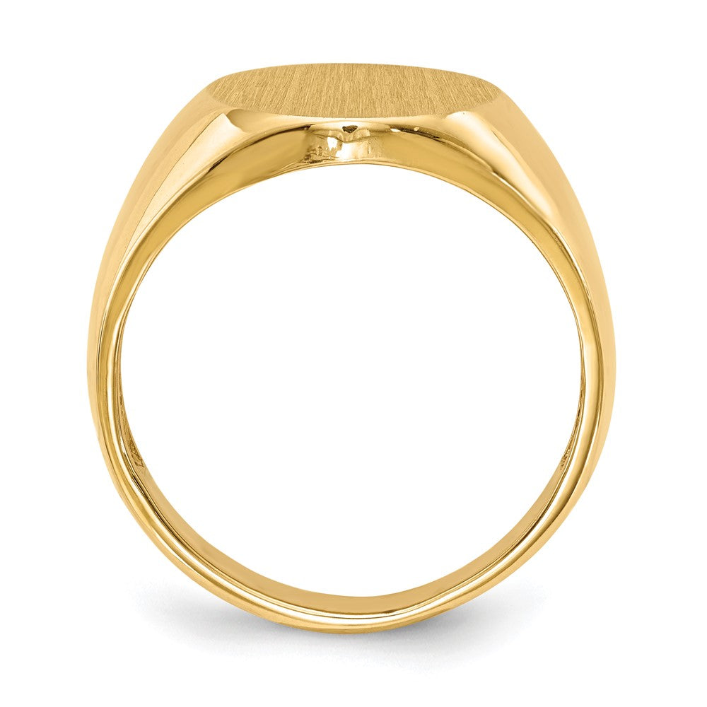 14K Yellow Gold 11.5mm x12.5mm Open Back Men's Signet Ring