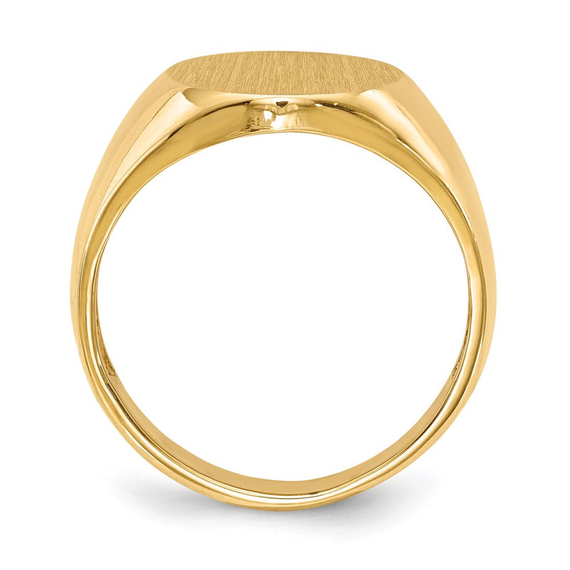 14K Yellow Gold 11.5mm x12.5mm Open Back Men's Signet Ring