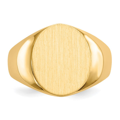 14K Yellow Gold 11.5mm x12.5mm Open Back Men's Signet Ring
