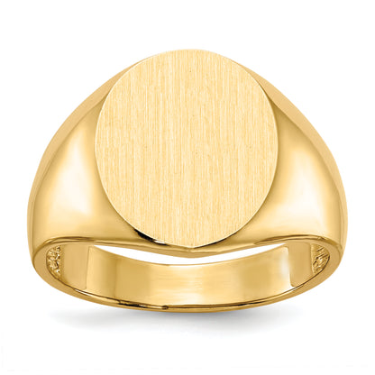 10K Yellow Gold 10Ky 15.0X13.5mm Open Back Men'S Signet Ring