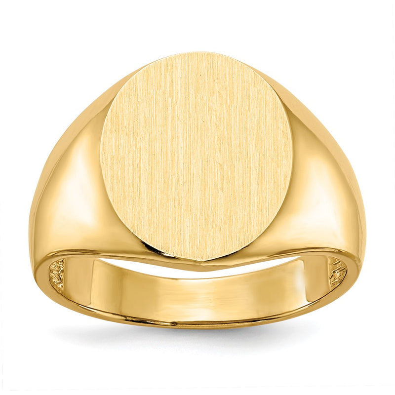 10K Yellow Gold 10Ky 15.0X13.5mm Open Back Men'S Signet Ring