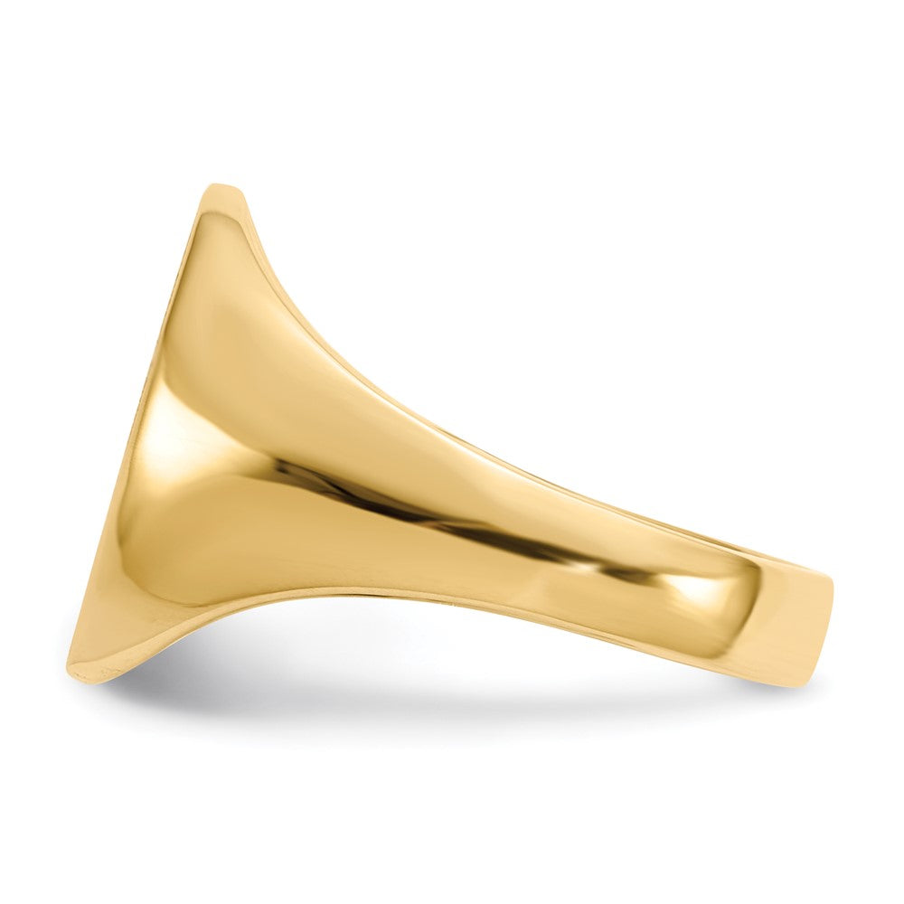 14K Yellow Gold 14.0x13.0mm Open Back Mens Signet Ring