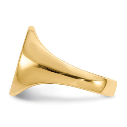 14K Yellow Gold 14.0x13.0mm Open Back Mens Signet Ring