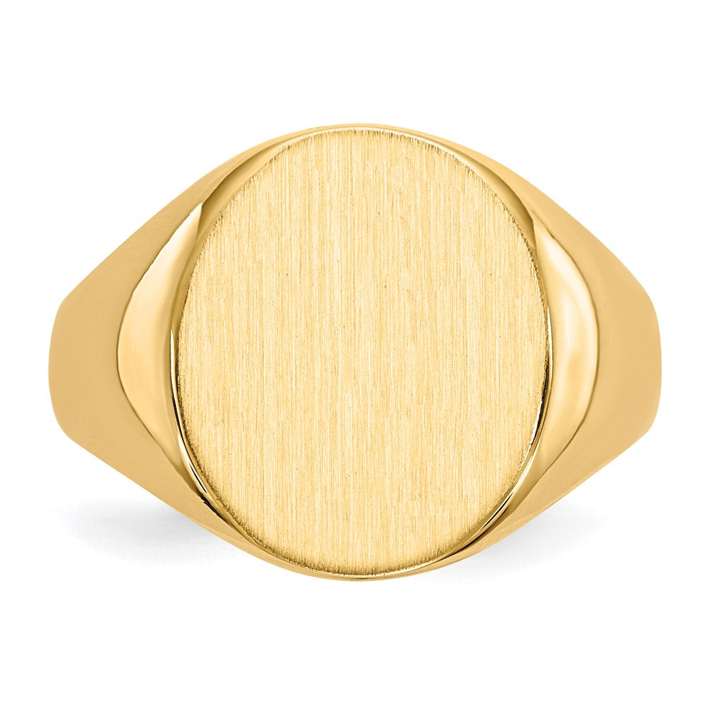 14K Yellow Gold 14.0x13.0mm Open Back Mens Signet Ring