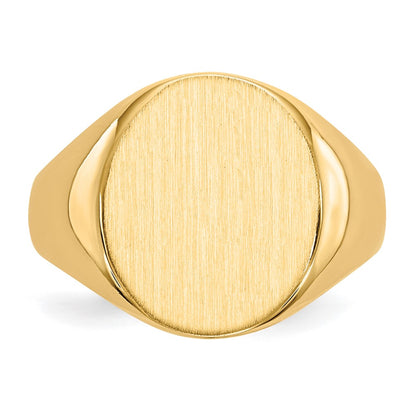 14K Yellow Gold 14.0x13.0mm Open Back Mens Signet Ring