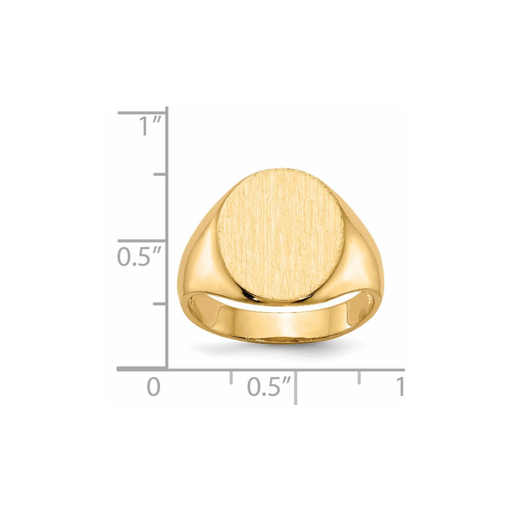 14K Yellow Gold 14.0x13.0mm Open Back Mens Signet Ring