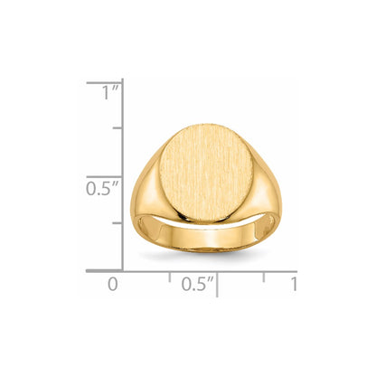 14K Yellow Gold 14.0x13.0mm Open Back Mens Signet Ring