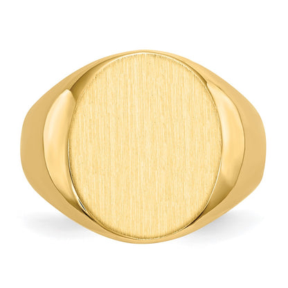14K Yellow Gold 18.5x14.0mm Open Back Men's Signet Ring