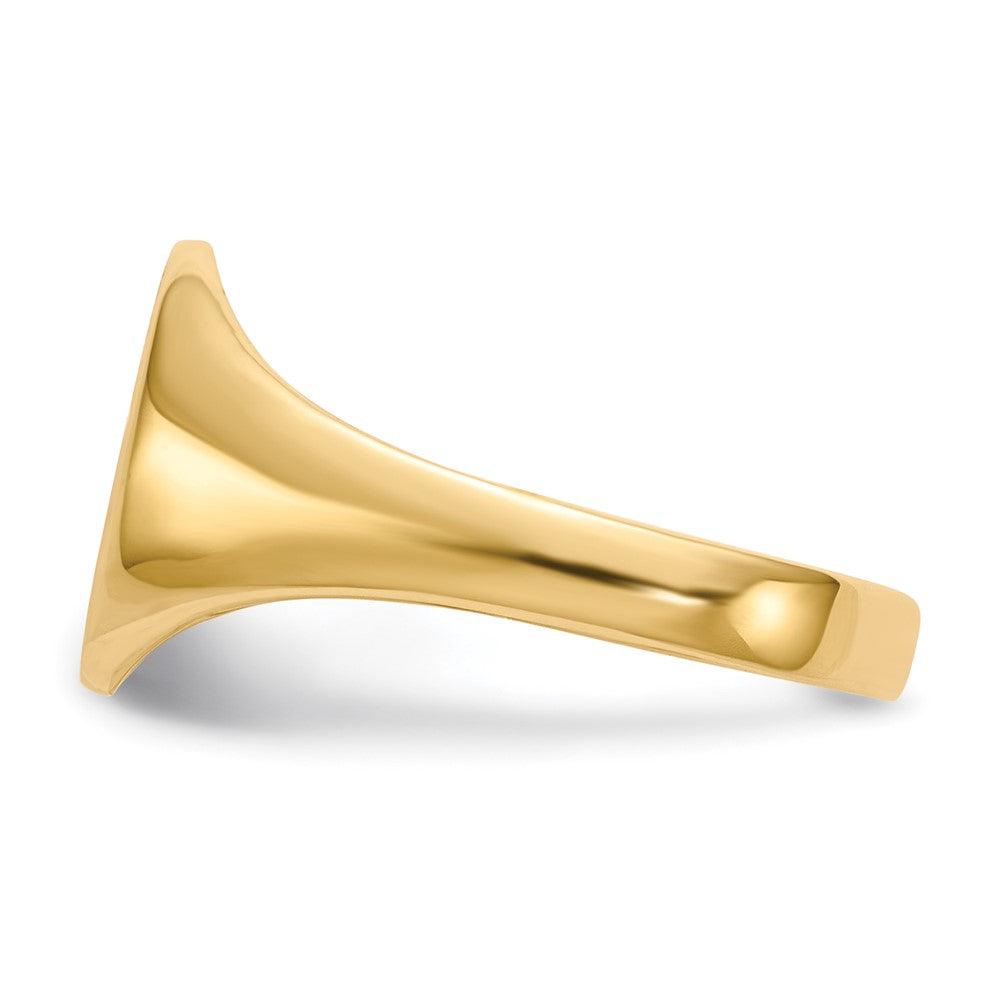 14K Yellow Gold 10 x10.5 mm Closed Back Signet Ring