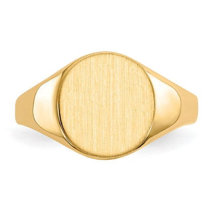 14K Yellow Gold 10 x10.5 mm Closed Back Signet Ring