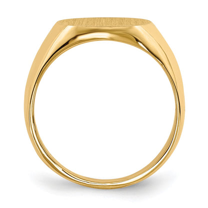 14K Yellow Gold 14.0x12.5mm Closed Back Signet Ring