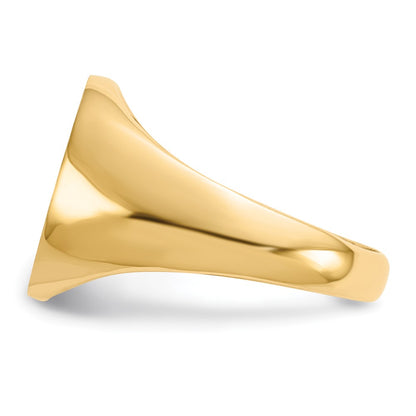 14K Yellow Gold 14.0x12.5mm Closed Back Signet Ring