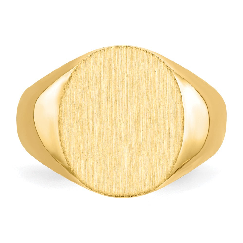 14K Yellow Gold 14.0x12.5mm Closed Back Signet Ring