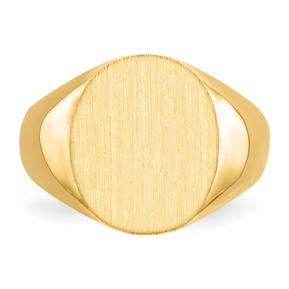 14K Yellow Gold 14.0x12.5mm Closed Back Signet Ring