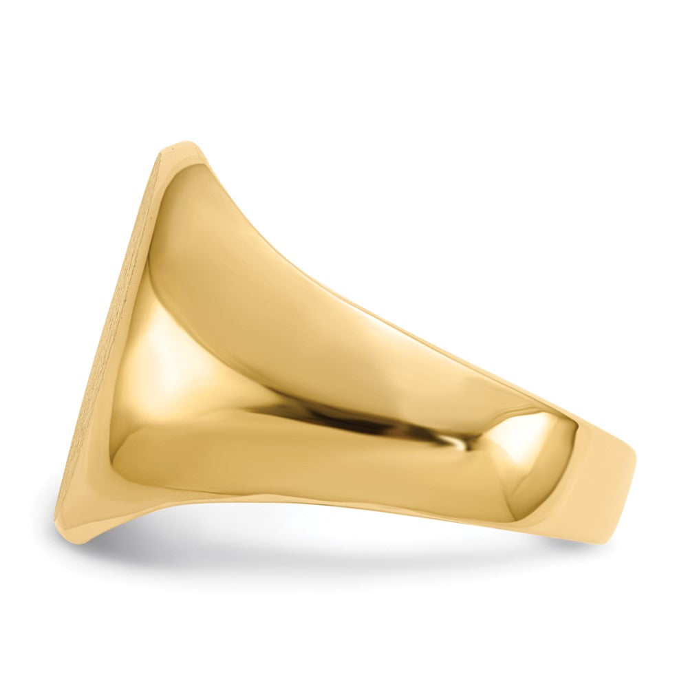 14K Yellow Gold 16.0x11.5mm Closed Back Men's Signet Ring