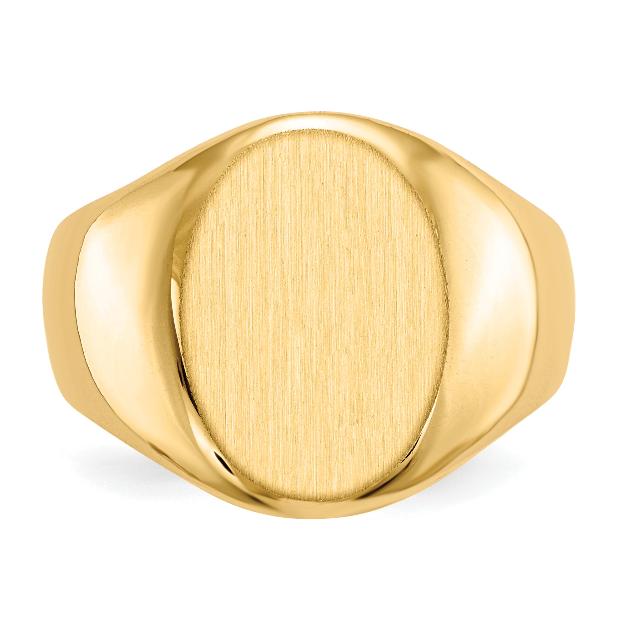 14K Yellow Gold 16.0x11.5mm Closed Back Men's Signet Ring